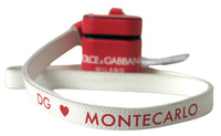 Dolce & Gabbana Dolce & Gabbana Red Leather Gold Tone Metal Logo Print Airpods Women's Case