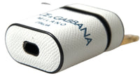 Dolce & Gabbana Dolce & Gabbana White Blue Calf Leather Logo Print Strap Airpods Women's Case