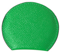 Dolce & Gabbana Dolce & Gabbana Green Calfskin Leather Round Logo Hand Mirror Women's Holder