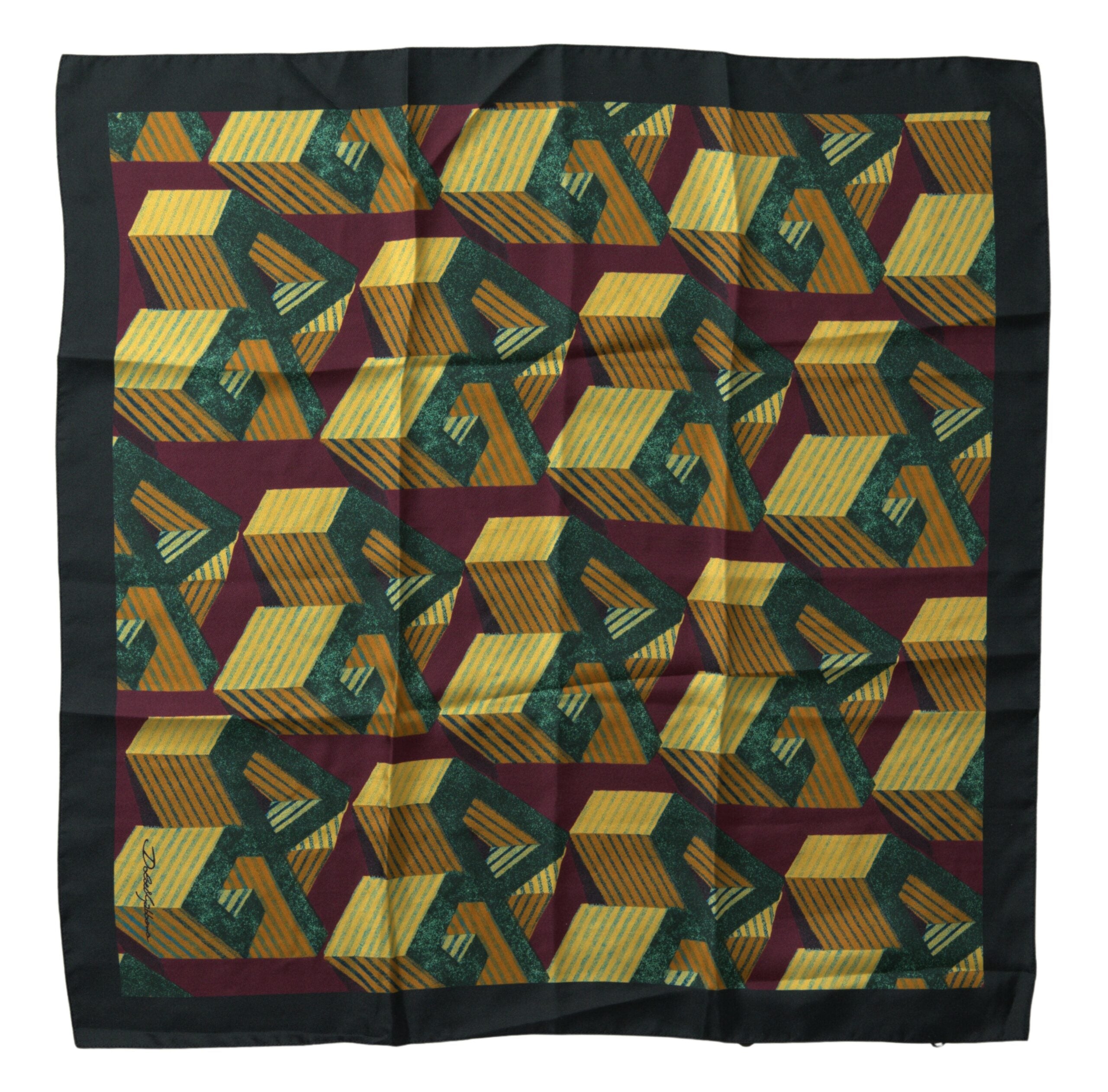 Dolce & Gabbana Multicolor Printed Square Handkerchief Men's Scarf
