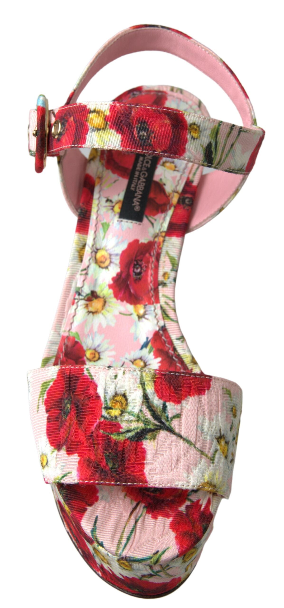 Dolce & Gabbana Floral Ankle Strap Wedge Women's Sandals