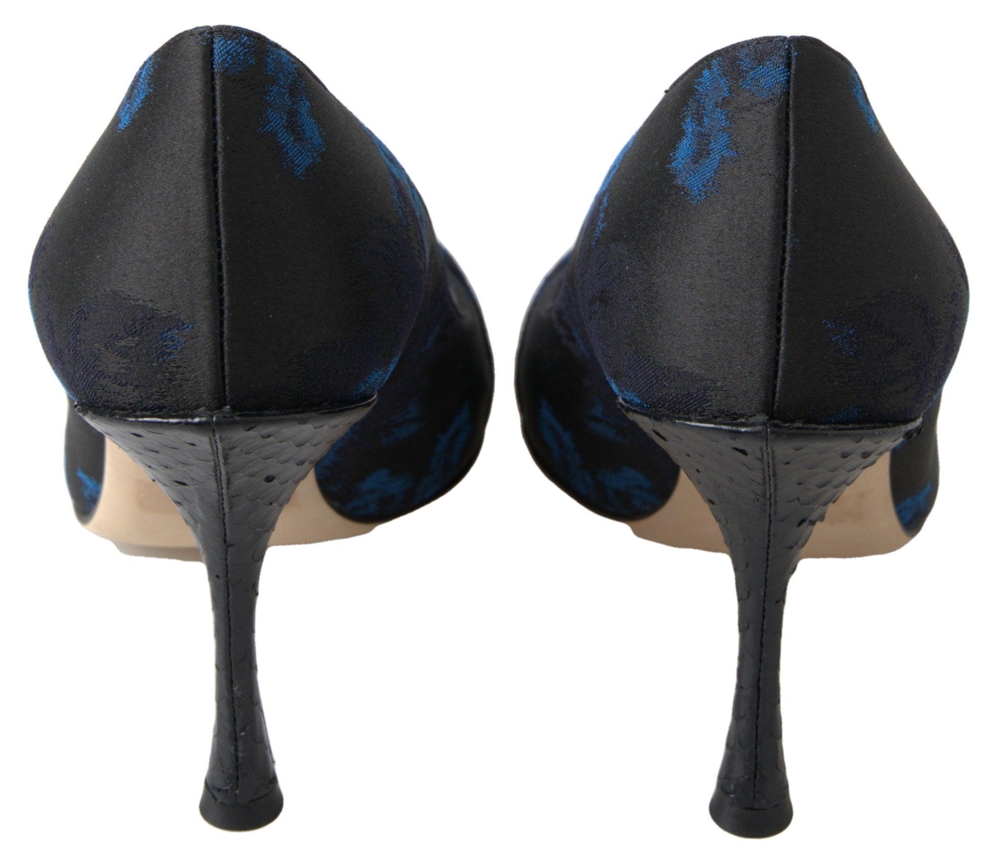 Dolce & Gabbana Blue Floral Ayers Crystal Pumps Women's Shoes