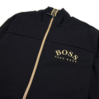 Hugo Boss Men's Blue Gold Logo Full Zip Sweatshirt Skaz 1