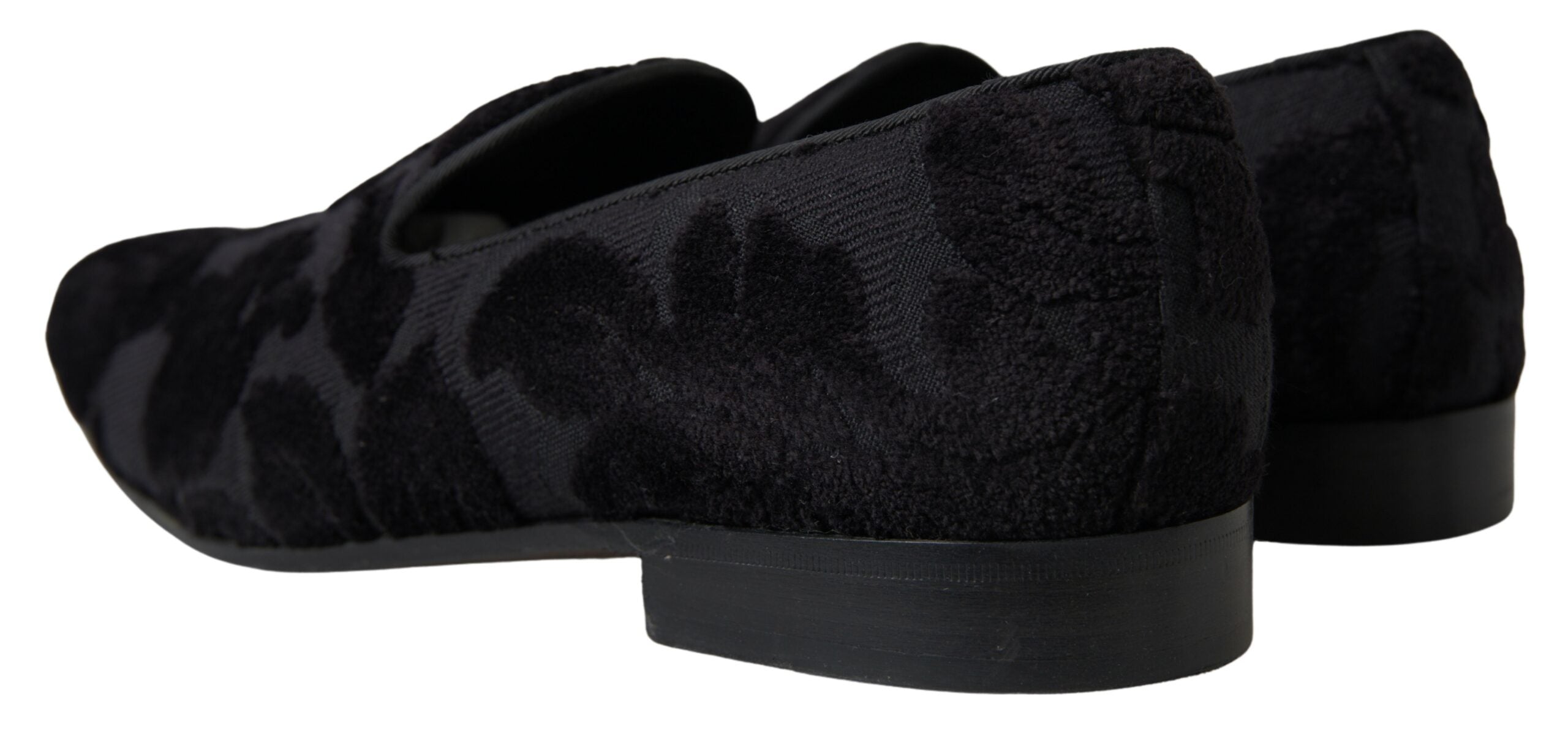 Dolce & Gabbana Black Brocade Loafers Formal Men's Shoes