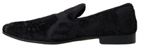 Dolce & Gabbana Black Brocade Loafers Formal Men's Shoes