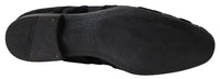 Dolce & Gabbana Black Brocade Loafers Formal Men's Shoes