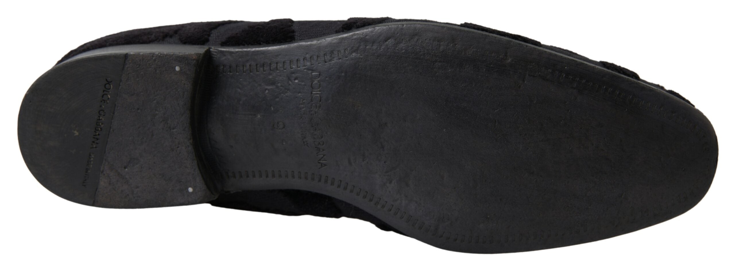 Dolce & Gabbana Black Brocade Loafers Formal Men's Shoes