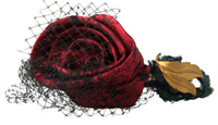 Dolce & Gabbana Dolce & Gabbana Red with multicolor Rose Silk Crystal Netted Logo Diadem Women's Headband