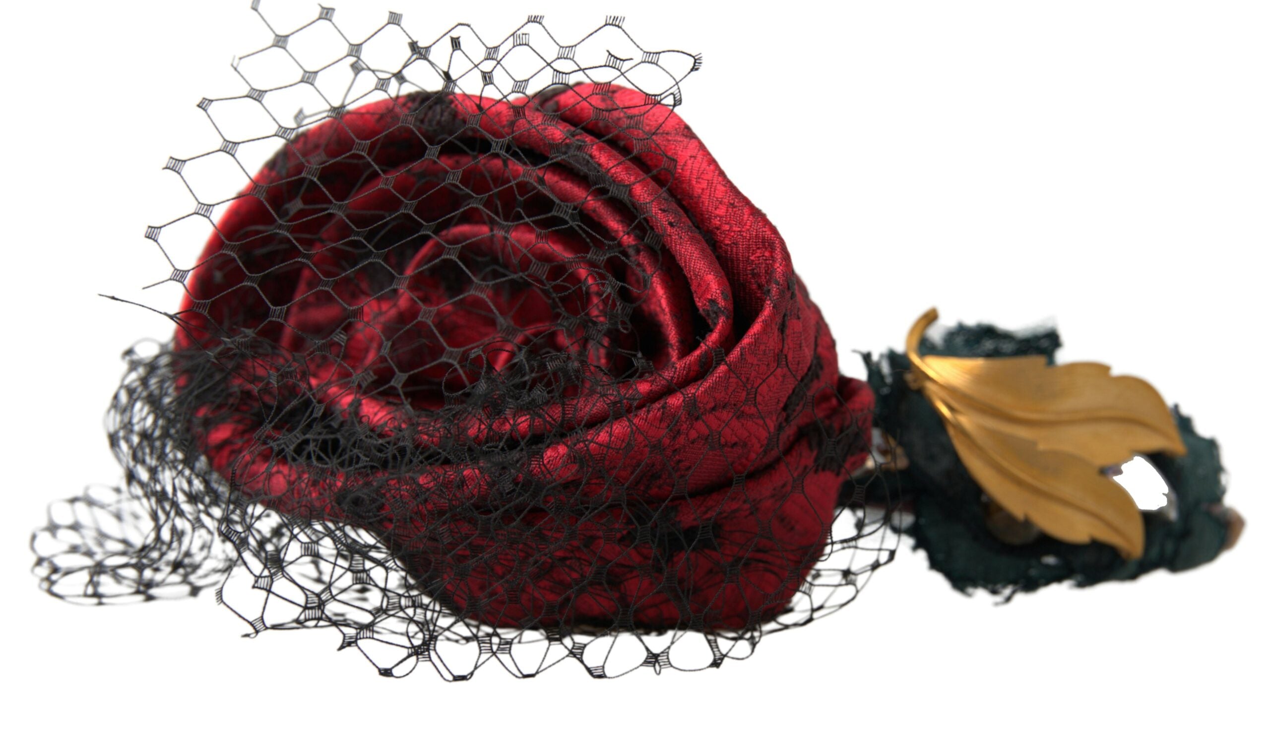 Dolce & Gabbana Dolce & Gabbana Red with multicolor Rose Silk Crystal Netted Logo Diadem Women's Headband