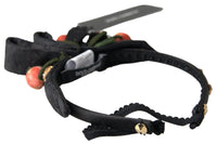 Dolce & Gabbana Dolce & Gabbana Black with multicolor Fig Fruit Crystal Tiara Diadem Women's Headband