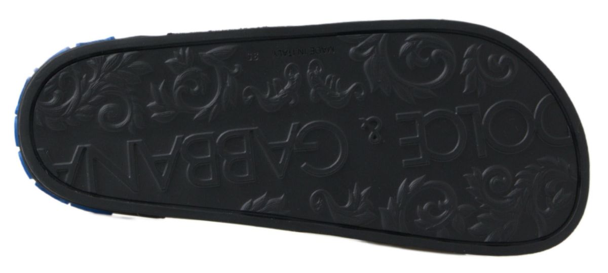 Dolce & Gabbana Dolce & Gabbana Black Slides Sandals Beach Saint Barth Women's Shoes