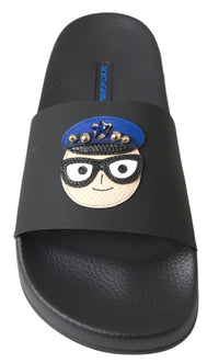 Dolce & Gabbana Dolce & Gabbana Black Slides Sandals Beach Saint Barth Women's Shoes
