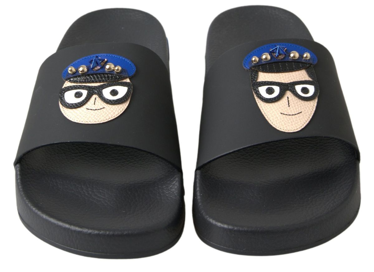 Dolce & Gabbana Dolce & Gabbana Black Slides Sandals Beach Saint Barth Women's Shoes