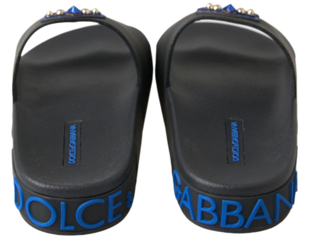 Dolce & Gabbana Dolce & Gabbana Black Slides Sandals Beach Saint Barth Women's Shoes