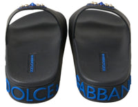 Dolce & Gabbana Dolce & Gabbana Black Slides Sandals Beach Saint Barth Women's Shoes