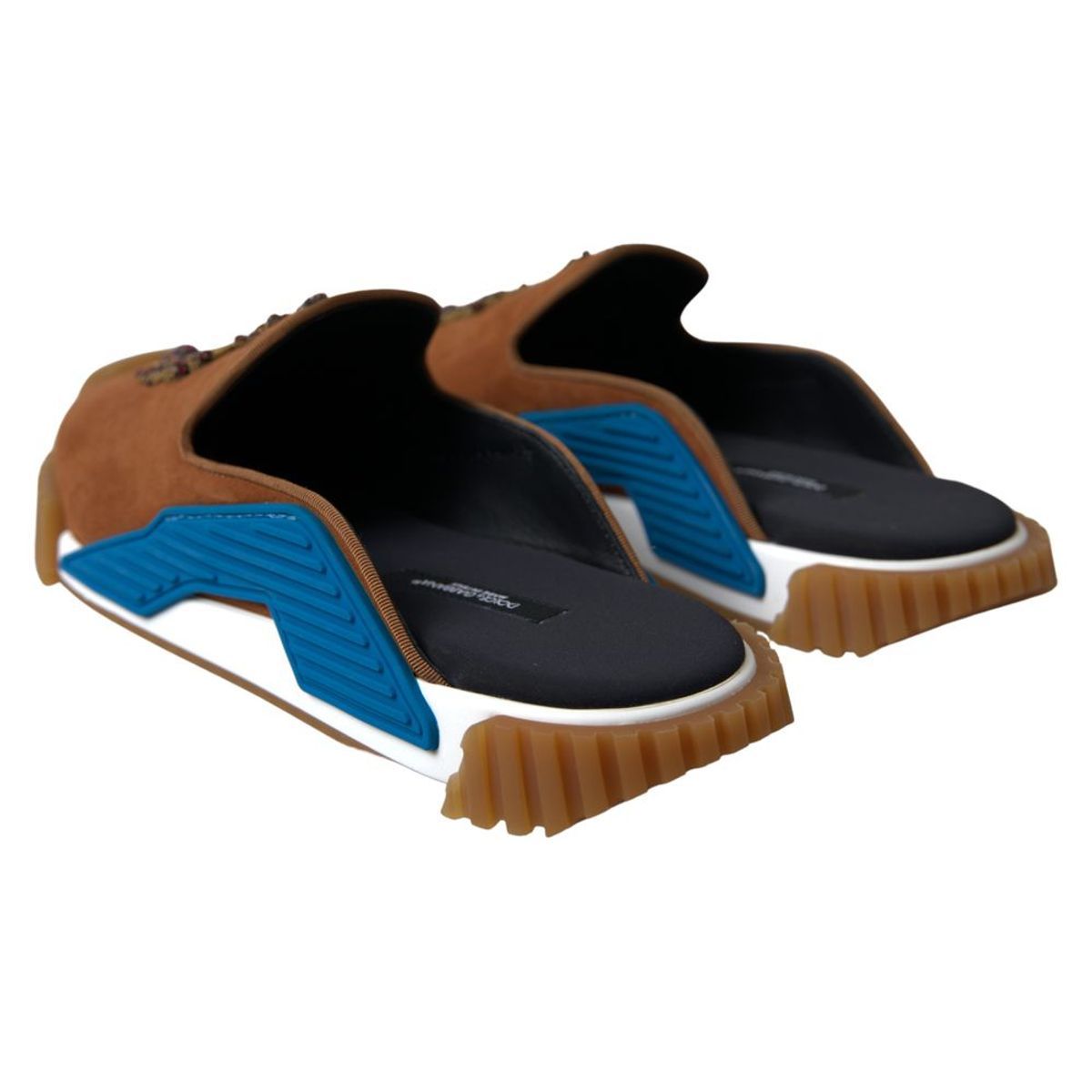 Dolce & Gabbana Dolce & Gabbana Brown Suede Crown Logo NS1 Slides Men's Sandals
