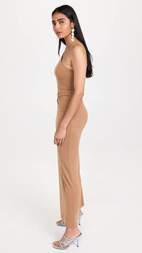 alice + olivia Ashby Front Twist Hip Cutout Dress, Camel