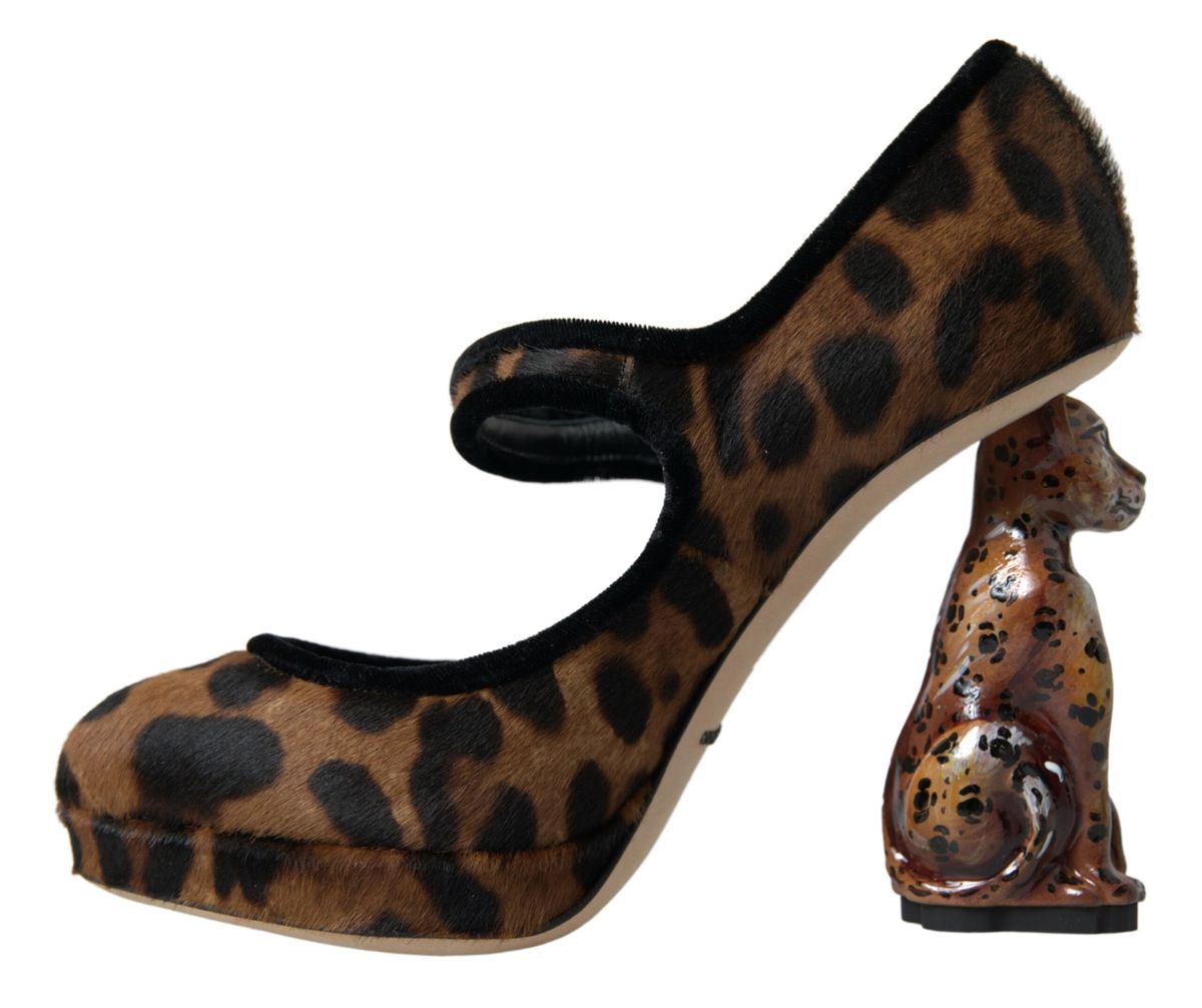 Dolce & Gabbana Elegant Leopard Heel Pumps for Chic Women's Sophistication