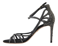 Dolce & Gabbana Rhinestone Stiletto Sandal Satin Women's Shoes
