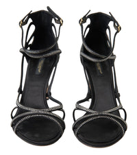 Dolce & Gabbana Rhinestone Stiletto Sandal Satin Women's Shoes