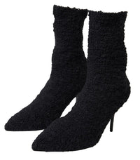 Dolce & Gabbana Black Stiletto Heels Mid Calf Women's Boots