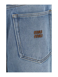 Miu Miu Women Washed Denim Five-Pocket Jeans