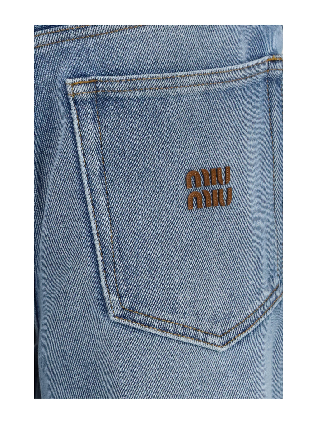 Miu Miu Women Washed Denim Five-Pocket Jeans