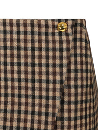 Ganni Women Checked Wool Mini Skirt