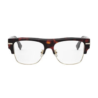 Fendi Eyeglasses Square Full Rim, Dark Havana Frame and Clear Demo Lens Lens FE50095U055
