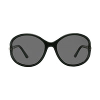Tom Ford Sunglasses Geometric Semi Rim, Shiny Black Frame and Smoke Lens FT109001A