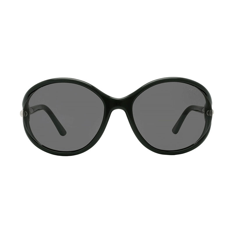 Tom Ford Sunglasses Geometric Semi Rim, Shiny Black Frame and Smoke Lens FT109001A
