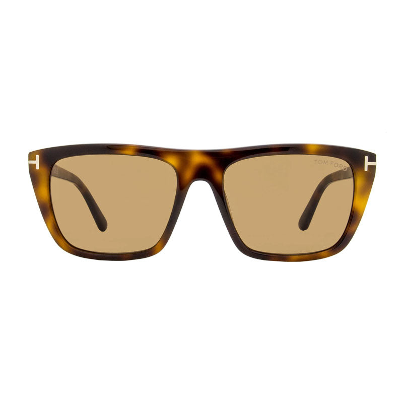 Tom Ford Tom Ford Sunglasses Square Full Rim, Blonde Havana Frame and Brown Lens FT117553E