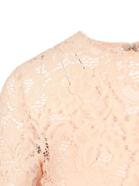 Self-Portrait Women Beige Bodysuit In Flesh-Colored Lace