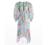 alice + olivia Katia Twist-Front Floral Cutout Maxi Dress
