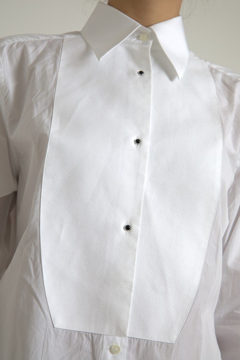 Dolce & Gabbana Cotton Collared Long Sleeves Shirt Women's White