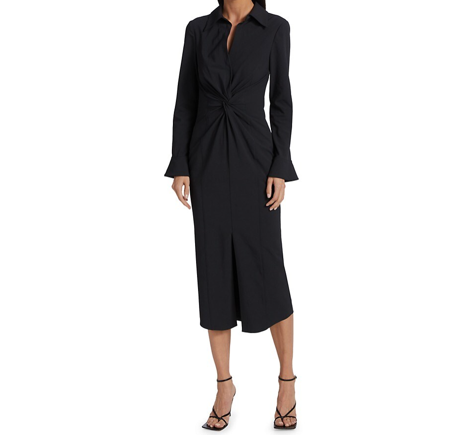 Cinq A Sept Women's Solid Black McKenna Midi Dress
