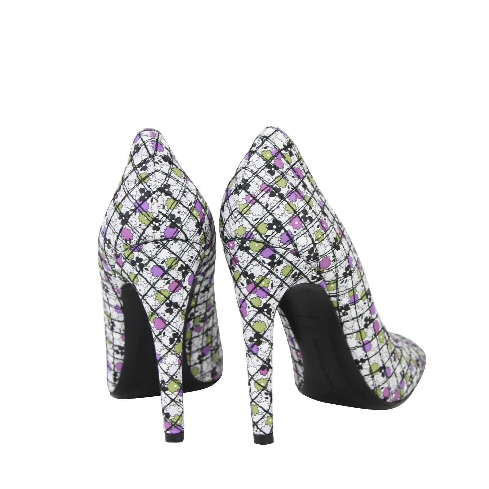 Bottega Veneta Bottega Veneta Women's Green / Purple Floral Leather Heels