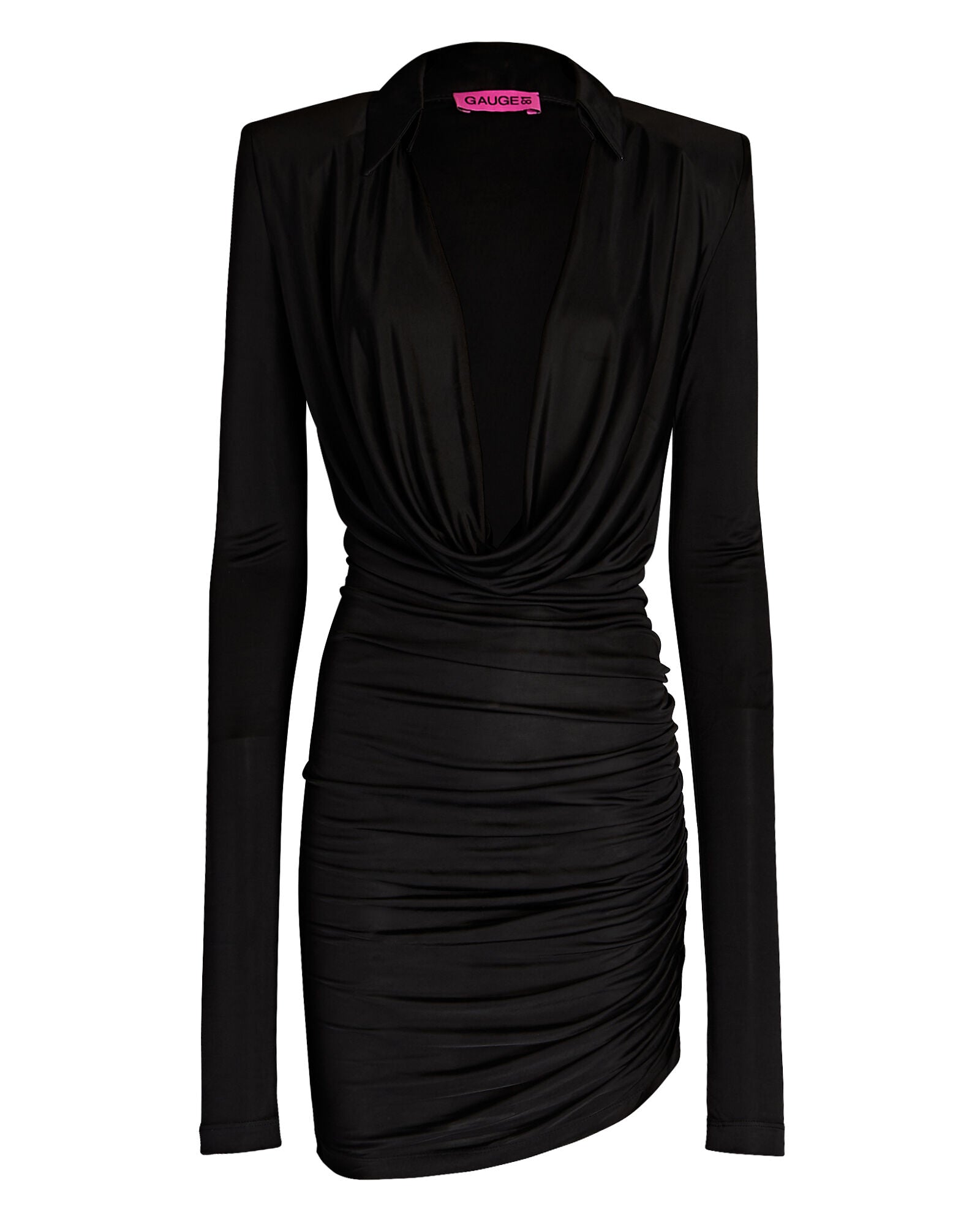 Gauge81 Utena Black Draped Mini Dress