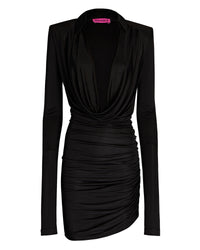 Gauge81 Utena Black Draped Mini Dress