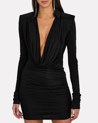 Gauge81 Utena Black Draped Mini Dress