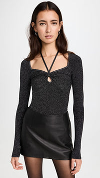 A.L.C. Women's Angela Top, Metallic Black