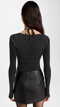 A.L.C. Women's Angela Top, Metallic Black