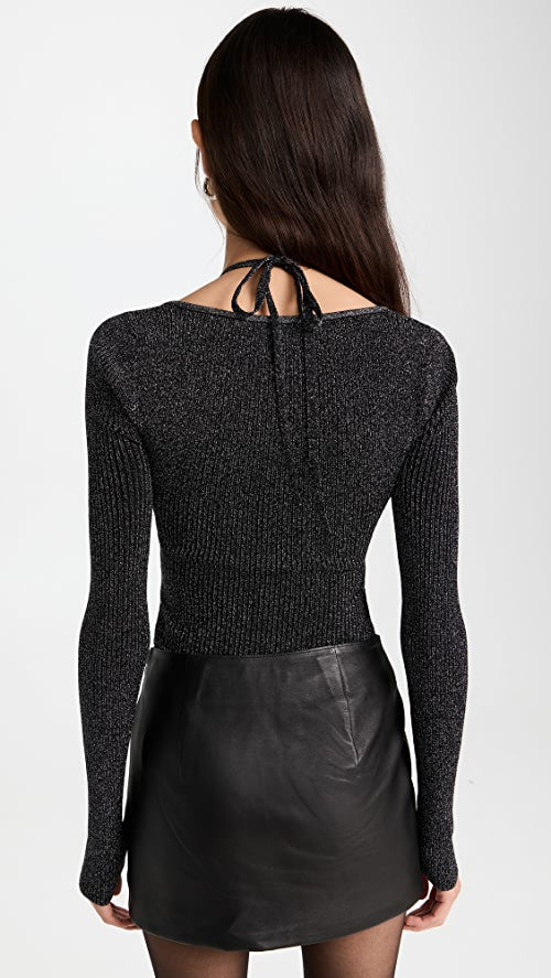 A.L.C. Women's Angela Top, Metallic Black