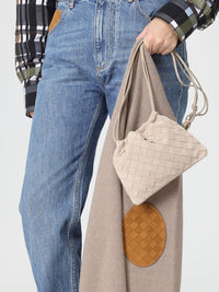 Bottega Veneta Women Sand Suede Crossbody Bag