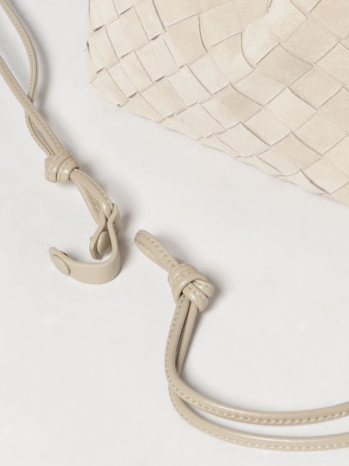 Bottega Veneta Women Sand Suede Crossbody Bag