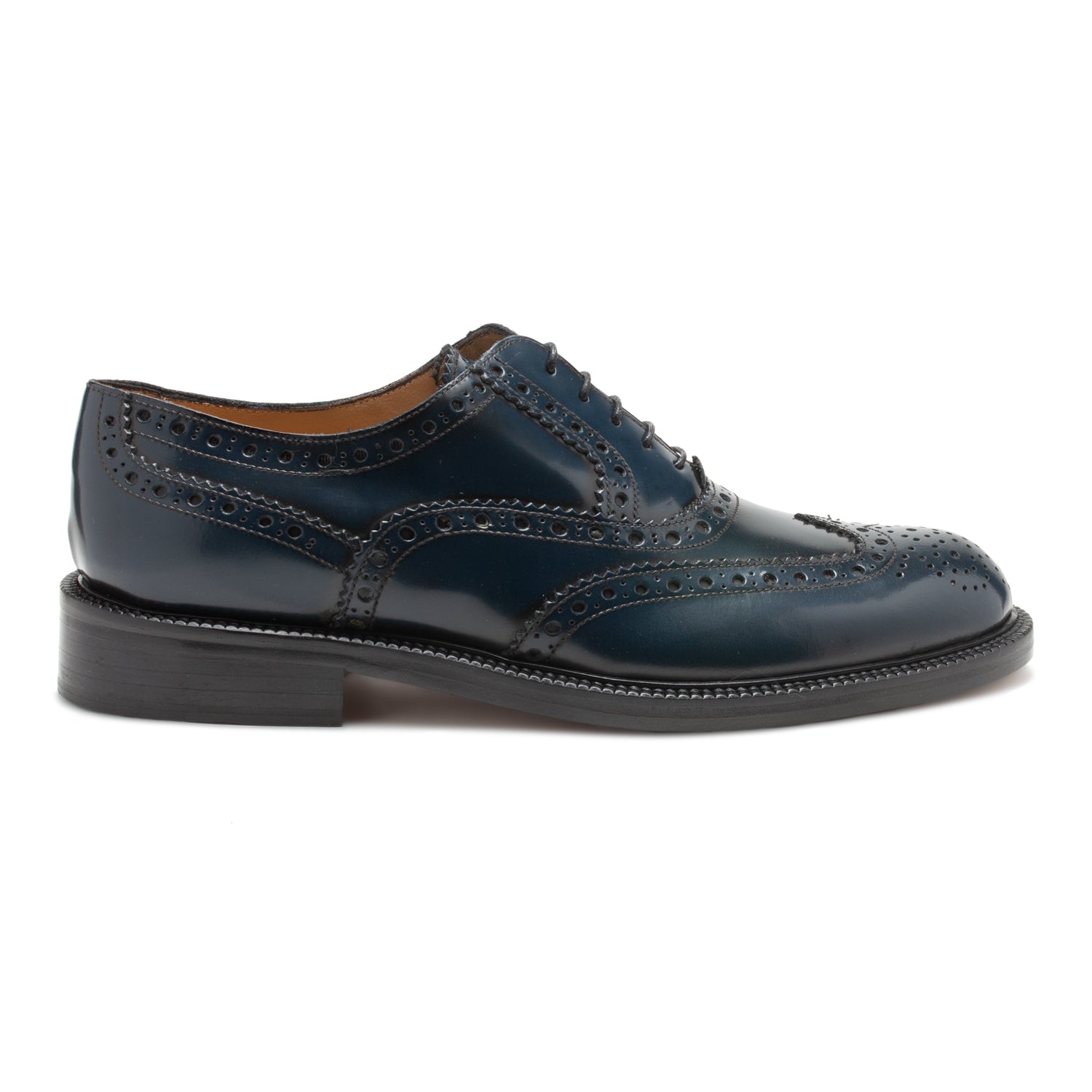Saxone of Scotland Saxone of Scotland Elegant Blue Leather Brogue Men's Shoes
