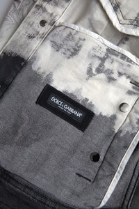 Dolce & Gabbana Multicolor Cotton Collared Denim Men's Jacket