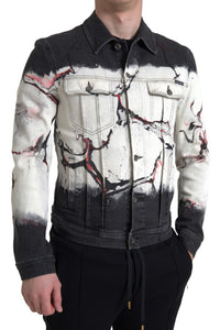 Dolce & Gabbana Multicolor Cotton Collared Denim Men's Jacket