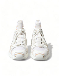 Dolce & Gabbana White Beige Sorrento Socks Sneakers Women's Shoes