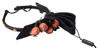 Dolce & Gabbana Dolce & Gabbana Black with multicolor Fig Fruit Crystal Tiara Diadem Women's Headband